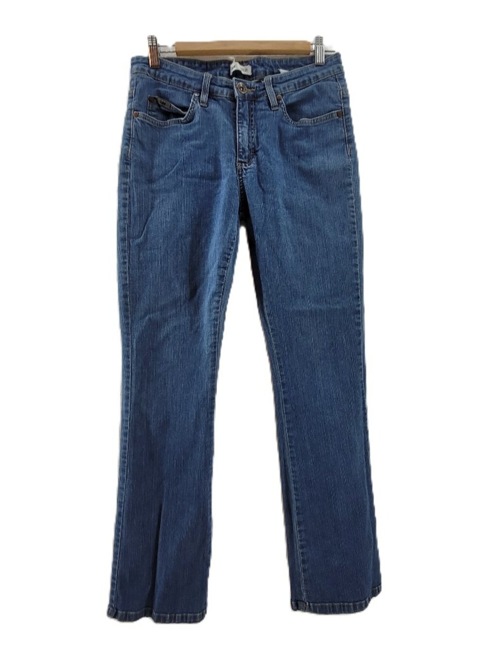 Lee Jeans Womens 10 Blue Denim Lower Waist Bootcut Embroidered Pocket Y2K